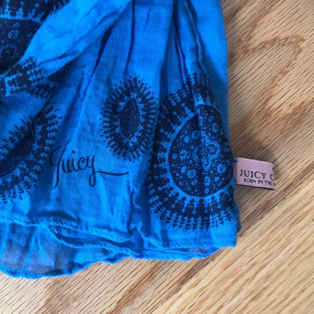 Juicy Couture Cotton Scarf Blue Black